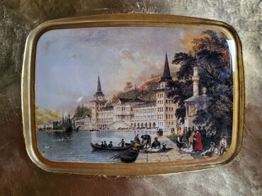 Kuhinjski setovi: Tanjir nov vintaz slika u staklu,rucni rad. univerzalan. Turski — 7