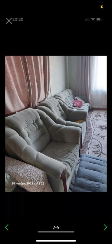 мягкий диван бу: Цвет - Серый, Б/у