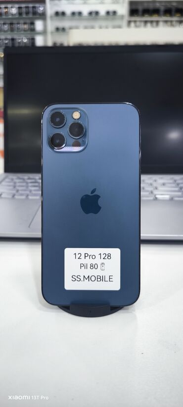 Apple iPhone: IPhone 12 Pro, 128 GB, Pacific Blue, Face ID