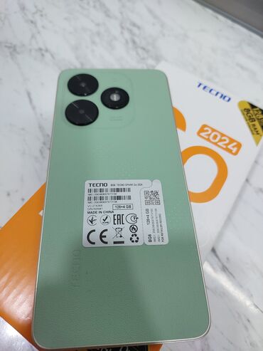 telefon alan: Tecno Spark Go 2024, 128 GB, rəng - Gümüşü, Barmaq izi, İki sim kartlı, Face ID