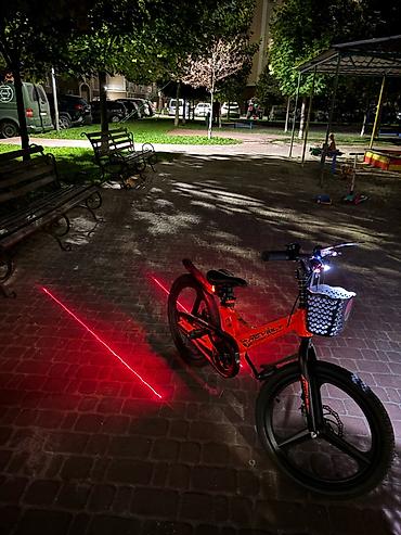 velosiped isiqlari: Velosiped üçün ön fənər və arxa lazer stop işığı. lazer işıq batareya🔋 — 8
