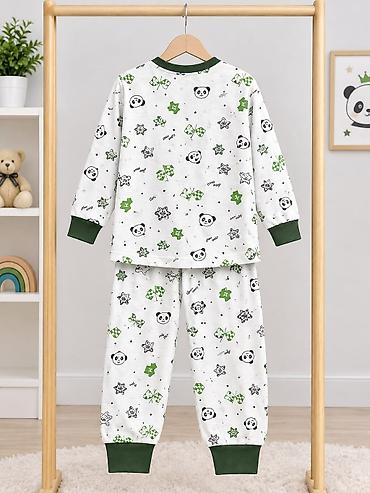 Домашние костюмы: Uşaq pijama dəsti – uzunqol köynək və şalvar - Model: 2 parça pijama — 3