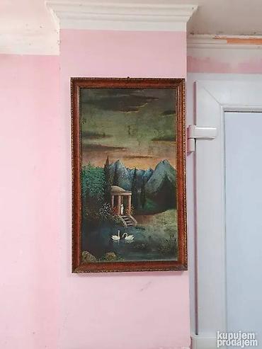 cajka satovi: Autor nepoznat, ulje na lezonitu. Dimenzije slike 55,5x30,5cm sa ramom — 3