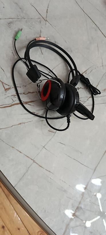 Qulaqlıq-mikrofon (headset) - Naqilli model, 3.5 mm iki ayrı jack