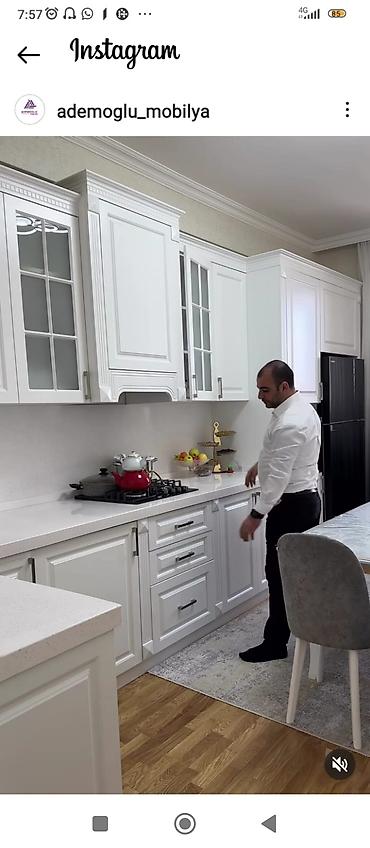 Sifarişlə mətbəx mebeli: Sifarişlə mətbəx dəsti, Özü çəkən petlələr, MDF, Kredit yoxdur, Pulsuz çatdırılma, Rayonlara çatdırılma — 17