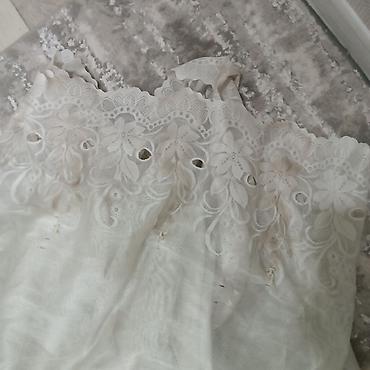 Декоративные цветы: Тюль в молочном цвете Размер :высота 2.75 ширина 6 м - Материал — 4