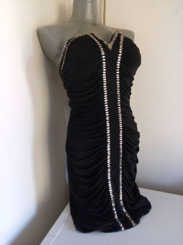 crna sako haljina: S (EU 36), bоја - Crna, Večernji, maturski, Top (bez rukava)