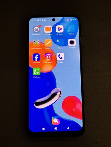 not 8 ekran: Xiaomi Redmi Note 11, 64 GB, rəng - Mavi, 
 Face ID, Simsiz şarj, İki sim kartlı