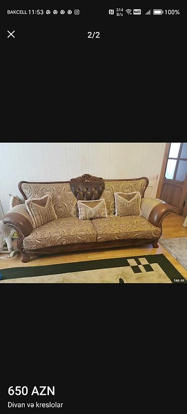 perla künc divan: Divan ve 2 kreslo ela veziyyetde Deniz mebelden 3000 azne alinib — 2