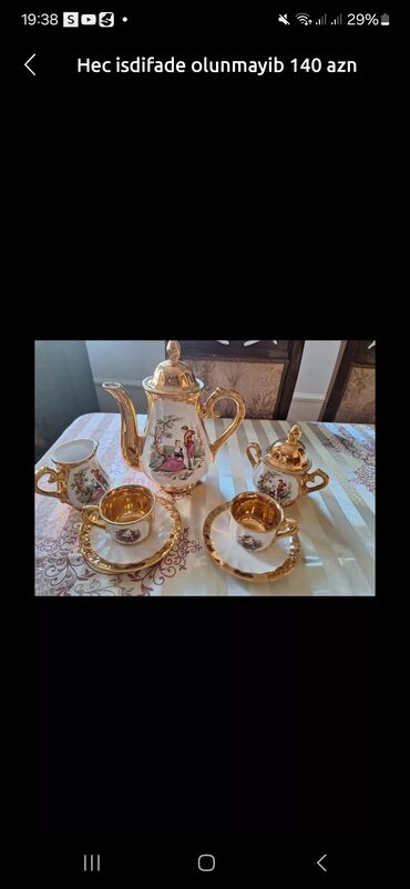 Mətbəx aksesuarları: Çay dəsti, rəng - Ağ, 6 nəfərlik