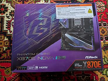 Другие комплектующие: Məhsul: AMD Ryzen 7 9800X3D prosessor + ASRock X870E NOVA WIFI ana — 4