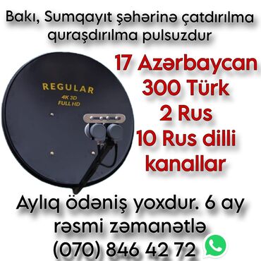 Peyk antenalarının quraşdırılması: Krosna antena satışı təmiri quraşdırılması 17 Azərbaycan 300 Türk 2