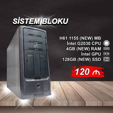 Kompüter və noutbuk aksesuarları: Sistem Bloku "Qori DDR3 H61 1155 Pentium G2030” ⭐Tək Sistem Bloku –
