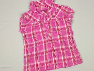 koszula z kokardą pod szyją: Shirt 3-4 years, condition - Very good, pattern - Cell, color - Pink