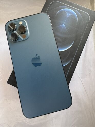 беспроводной телефон: IPhone 12 Pro Max, Б/у, 256 ГБ, Pacific Blue, Коробка, 81 %