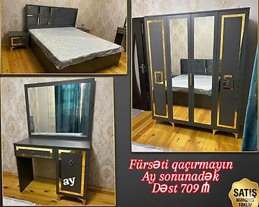 Yataq otağı mebel dəsti Tərkibi: - 2 nəfərlik çarpayı (başlıqda