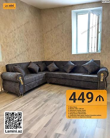 Диваны: Künc divan – Kod: 5306 - Ölçülər: 280 × 200 sm - Mexanizm: Açılan — 1