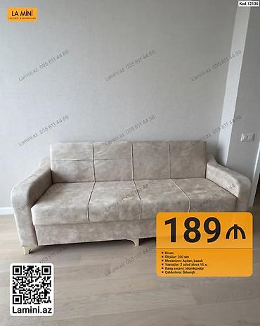 Divan – La Mini - Ölçü: 200 sm - Mexanizm: Açılan, bazalı (yataq və