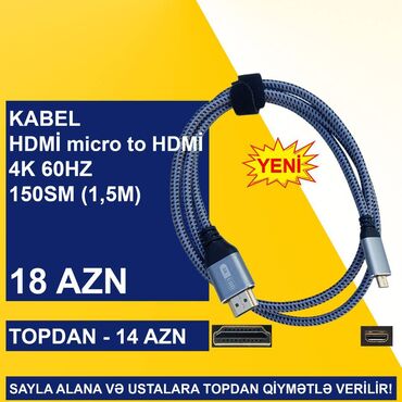 Digər kompüter aksesuarları: HDMİ Kabellər SAYLA ALANA VƏ USTALARA TOPDAN QİYMƏTLƏ VERİLİR! ⭐Type-C -da lalafo.az — 9 Digər kompüter aksesuarları: HDMİ Kabellər SAYLA ALANA VƏ USTALARA TOPDAN QİYMƏTLƏ VERİLİR! ⭐Type-C — 9