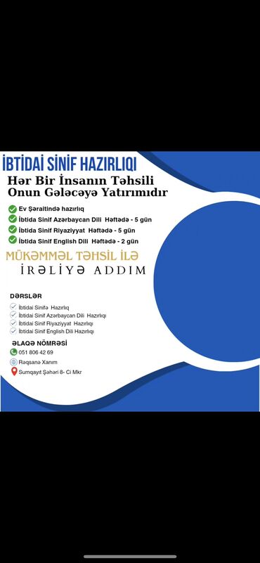 sumqayıtda iş elanları 2023: Müəllim tələb olunur, 6 ildən artıq təcrübə, Tam iş günü