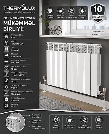 panel radiatr: Yeni Seksiyalı Radiator Alüminium, Ödənişli çatdırılma, Ödənişli quraşdırma, Zəmanətli, Kredit yoxdur — 10