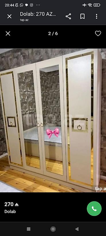 Mebel növü: Geniş qarderob dolabı Təsvir: - 5 qapılı dizayn: ortada 3