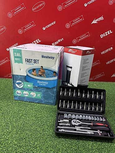 Надувной круглый бассейн Bestway Fast Set - Размер: 244 × 61 см -