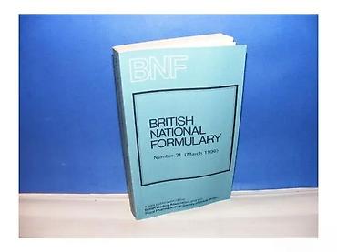 e cilele: British national formulary number 31 (March 1996). British Medical — 1