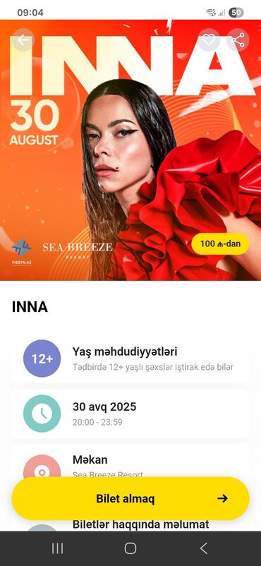 Reklam, çap: 30 avqust 2025-ci il tarixində Sea Breeze Resort-da baş