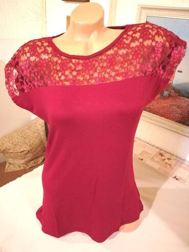 Bluze: XL (EU 42), Viskoza, Jednobojni, bоја - Svetloplava — 9