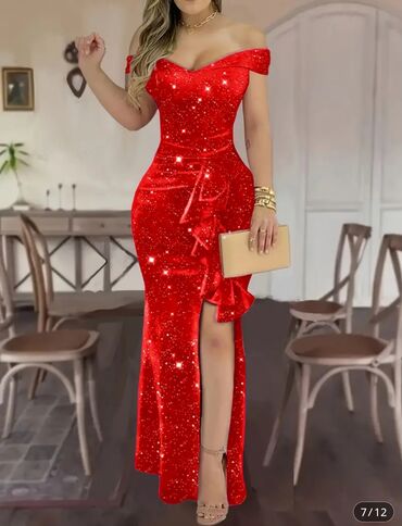 Вечерние платья: Вечернее платье, Коктейльное, Длинная модель, Полиэстер, С рукавами, Один рукав, Все размеры — 13