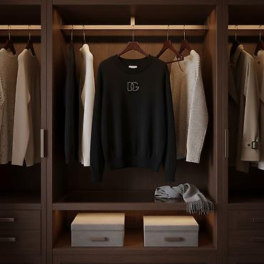 келме сумка: Черный свитшот Dolce & Gabbana - Классический круглый вырез с — 3