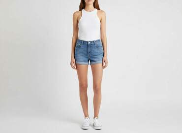 czarne dżinsy z wysokim stanem: H&M Divided, Шорти жіночі, розмір 2XS