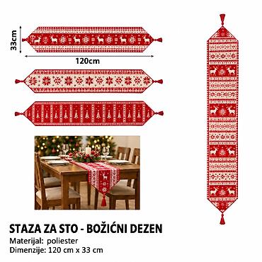 KMT Božićni stoni nadstolnjak, crveni motiv 7991889 Dekorativna staza