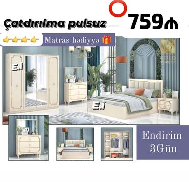 Mebel: *Yataq dəsti / Yataq otağı mebeli* ✔️Rəng seçimi var *🎁Matras