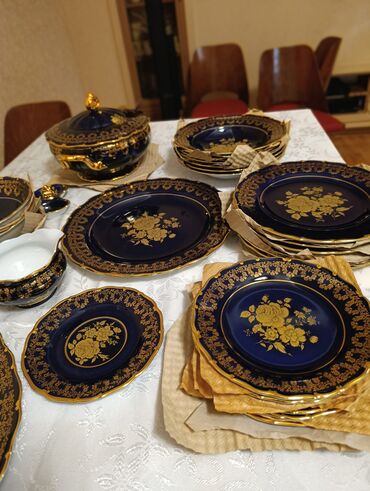 Nahar dəstləri və servizlər: Nahar dəsti, rəng - Göy, Farfor — 5