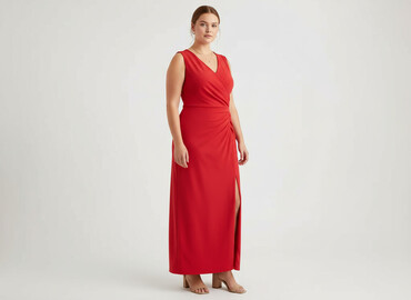 fisz czerwona sukienki: Katniss, Women`s dress, size 4XL