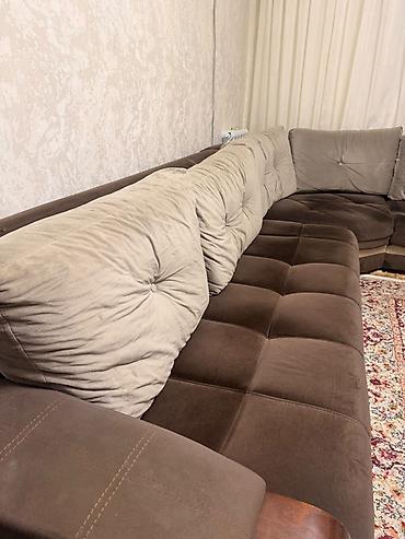 diva divan: Künc divan, İşlənmiş, Açılan, Bazalı, Vеlur parça — 1