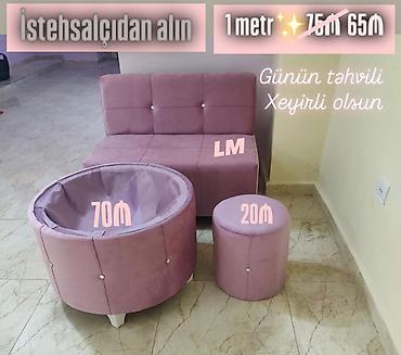 puf vazol: Mebel dəsti – istehsalçıdan - Rəng: pudra/çəhrayı - Material: yumşaq — 1