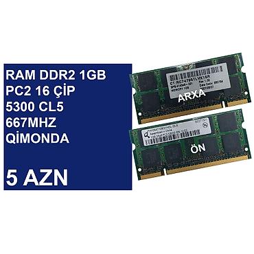 Оперативная память (RAM) для ПК: Notebook üçün Ramlar ⭐Ram DDR2 PC2 1GB 5300 667Mhz Qimonda (İkinci əl) — 3