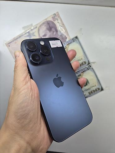 IPhone 15 Pro, Б/у, 256 ГБ, Blue Titanium, Защитное стекло, 85 %