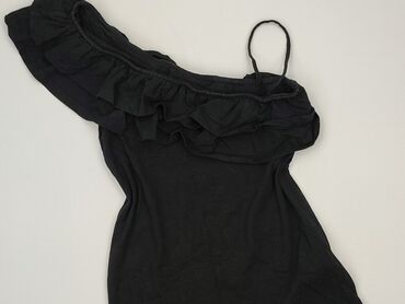 czarne bluzki krótki rękaw obcisła: Women's blouse, size XS (EU 34)