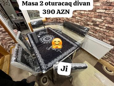 Divan və masa dəstləri: Künc divan və masa desti yeni