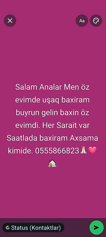 Dayələr: Ev şəraitində uşaq baxımı xidməti - Öz evimdə uşaqlara nəzarət və — 1
