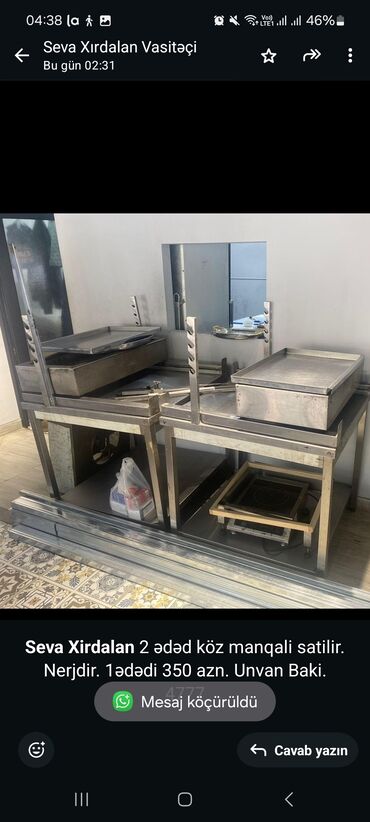 Masa və oturacaq dəstləri: Manqal, köz dönəri, 1 gözlü, Nağd ödəniş