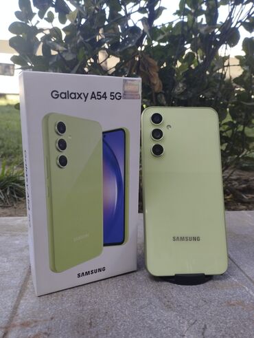 samsunq a 33: Samsung Galaxy A54 5G, 128 GB, rəng - Sarı, Düyməli, Barmaq izi, Face ID