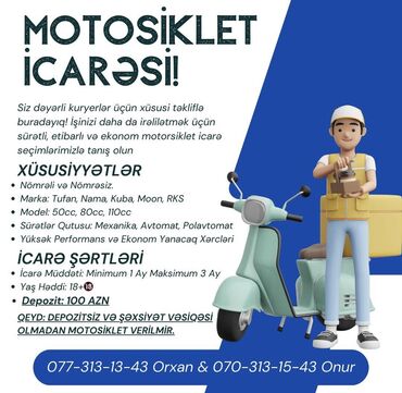 maped icare: İstənilən növ moped və motostikıetlərin icarəsi