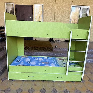 Двухъярусные детские кровати: Двухъярусная детская кровать, ЛДСП, цвет - Голубой — 2