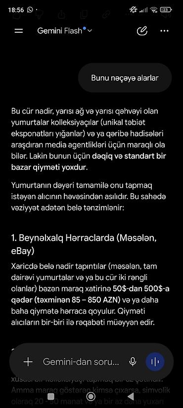 ordək yumurta: Məhsul: İki rəngli toyuq yumurtası (unikal təbii nümunə) Təsvir: - — 2