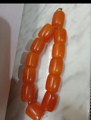 təsbehler: Qırmızı-narıncı rəngli iri muncuqlu təsbeh/kolye - Material: narıncı — 1